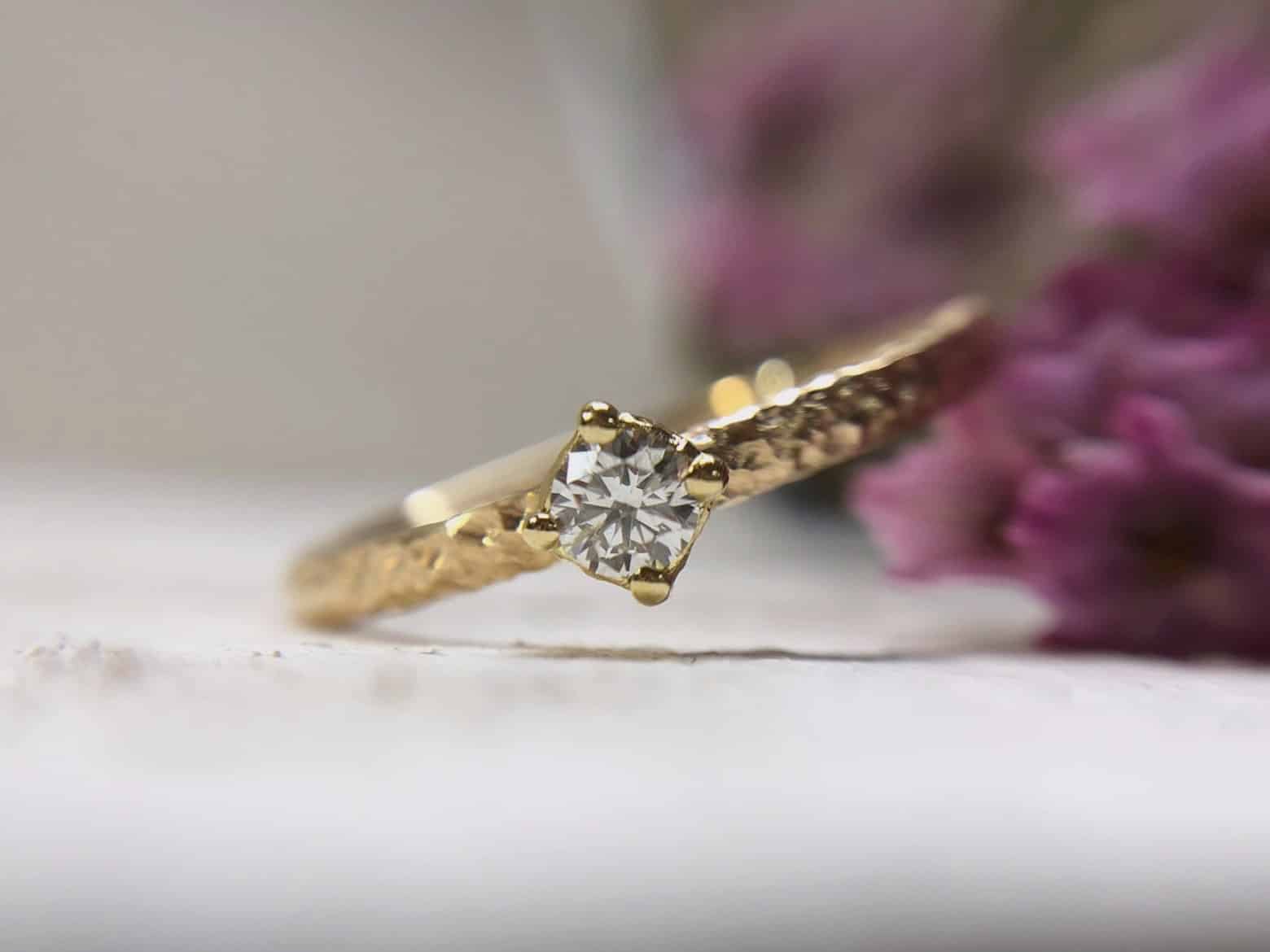 Rosegoldring mit Stein "Favora" 2 Diamantring bzw. Rosegoldring mit Stein Favora