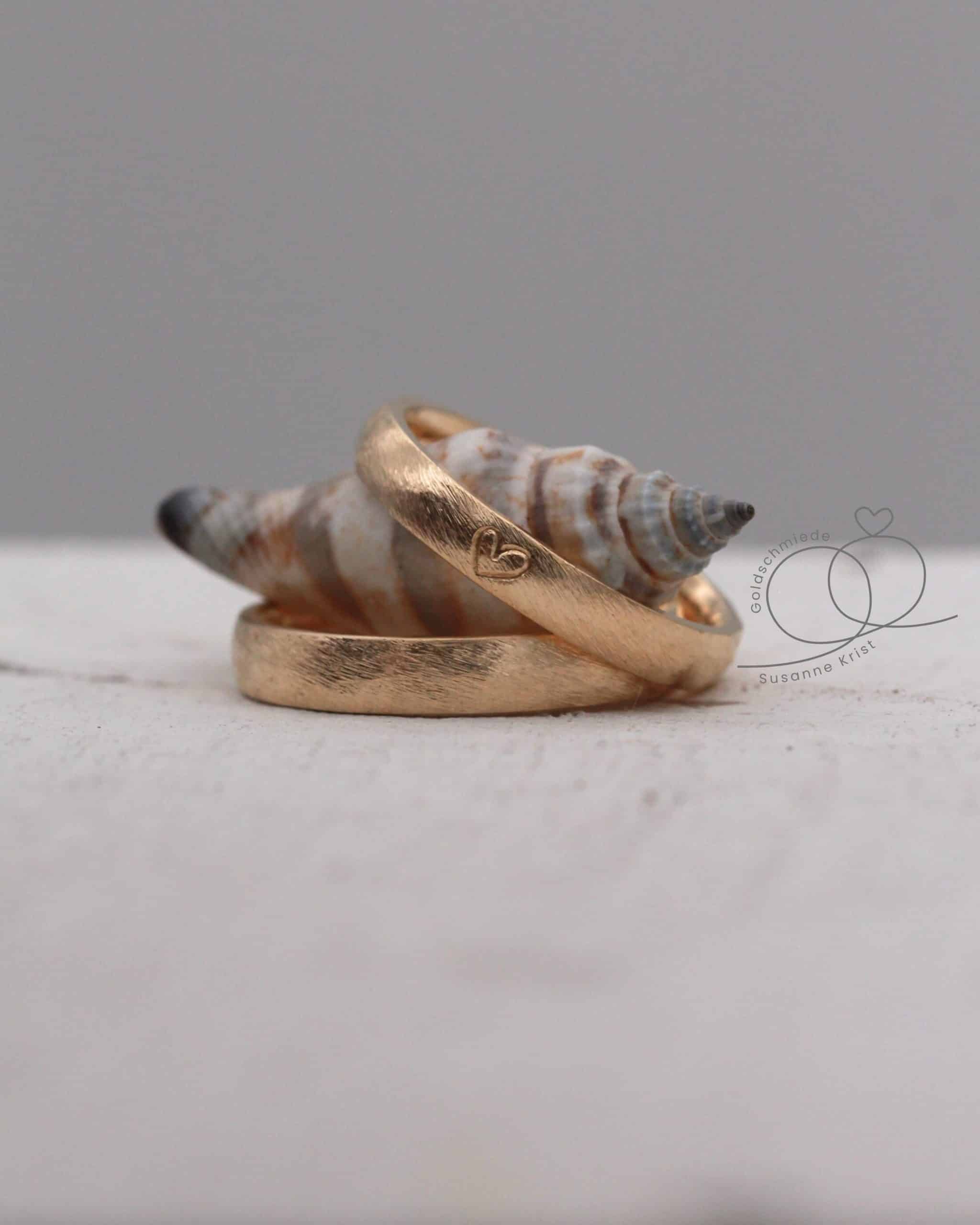 Herztrauringe Gold "Strandliebe" 8 Herztrauringe Gold "Strandliebe" – Bild 8