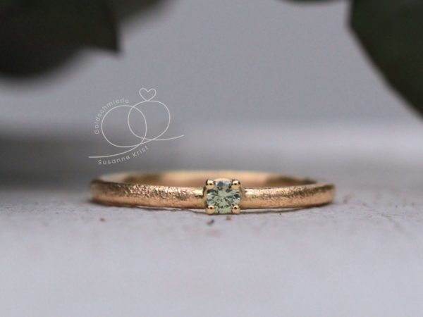 Florale Verlobungsringe 5 Ring mit grünem Stein als Verlobungsring Jardini