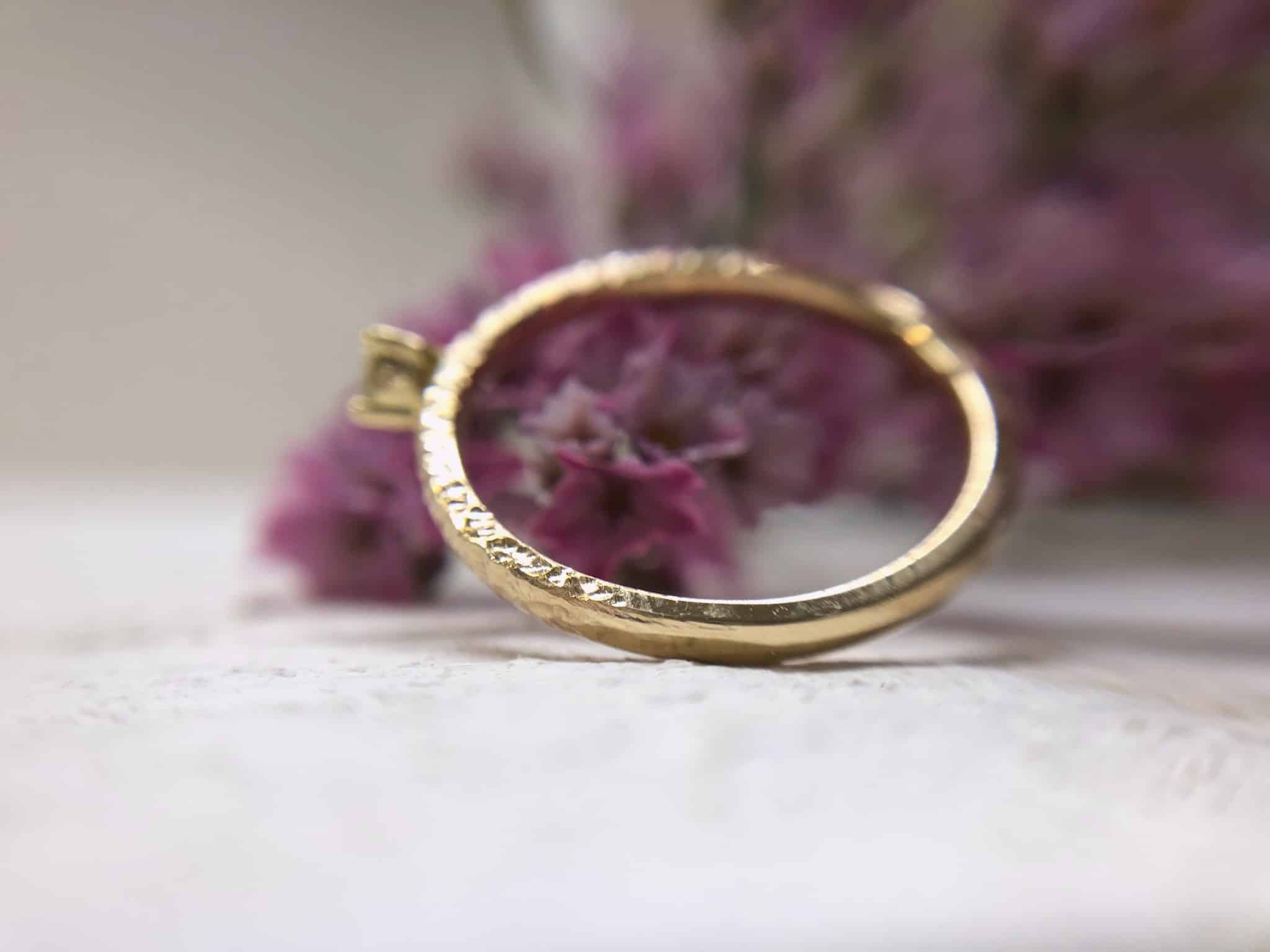 Rosegoldring mit Stein "Favora" 12 Verlobungsring vom Goldschmied, Ring Favora